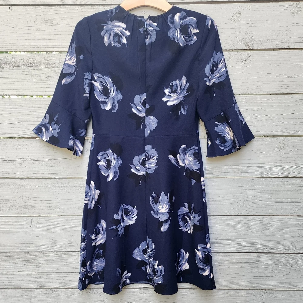 Kate Spade Night Rose Crepe Dress